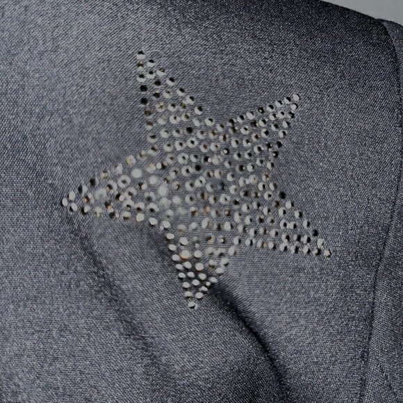 HIPCHIK COUTURE Black Embellished Star Studded Rocker Jacket  Made in USA XXS XS - Picture 3 of 10